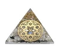 Gran pirámide de orgona | Cristal de pirámide de piedra lunar arcoíris | Pirámide de orgonita estrella de David | Curación por energía positiva de las pirámides de órganos