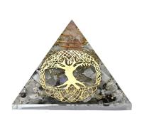 Gran pirámide de orgona | Cristal de pirámide de piedra lunar arcoíris | Pirámide Orgonita Gran Árbol de la Vida | Curación por energía positiva de las pirámides de órganos