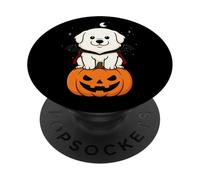 Gran Pirineo Amante Animal Vampiro Calabaza Halloween PopSockets PopGrip Adhesivo