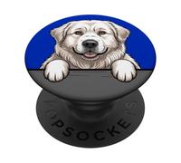 Gran Pirineo Divertido Peeking Pocket Puppy Dog Lover PopSockets PopGrip Adhesivo