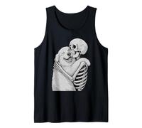Gran Pirineo Esqueleto Abrazo Halloween Amante de Perros Camiseta sin Mangas