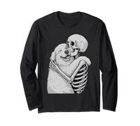 Gran Pirineo Esqueleto Abrazo Halloween Amante de Perros Manga Larga