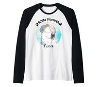 Gran Pirineo Perro Mamá Papá Kawaii Pirineos Montaña Perro Camiseta Manga Raglan