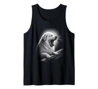 Gran Pirineo Tocando Teclado Piano Jugador Perro Amante Camiseta sin Mangas