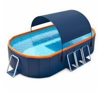 Gran Piscina Desmontable Rectangular con Toldo para Familia | Piscina Exterior de Jardín con Sombra y Paredes Resistentes de Verano(2.1m/82.6in)