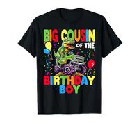 Gran primo del cumpleañero dinosaurio T-Rex Monster Truck Camiseta
