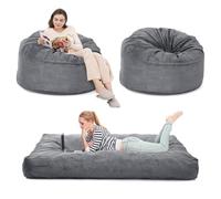 Gran puf Cama Convertible de Pana, 2 en 1 sofá Cama Convertible, Relleno de Espuma, Funda Desmontable Lavable, Calentador de 1 Plaza Cama Convertible para Sala de Estar, Dormitorio (120 x 120 x 70 cm