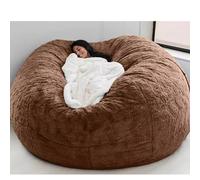 Gran puf XXL cómodo y funda perfecto para niños y adultos, ideal para sala de estar y dormitorio, café oscuro sin relleno, 130 x 65 cm, solución versátil para asientos