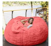 Gran puf XXL cómodo y funda perfecto para niños y adultos, ideal para sala de estar y dormitorio, color rojo rosa, 130 x 65 cm
