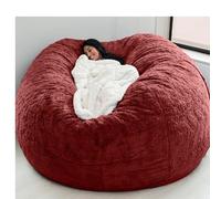 Gran puf XXL cómodo y funda perfecto para niños y adultos, ideal para sala de estar y dormitorio, color rojo oscuro, 130 x 65 cm, asiento de relajación de 5 pies
