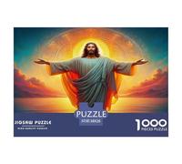 Gran Regalo Familia Puzzle 1000 Piezas Jesús Brazos Abiertos Atardecer Decoración Pared Habitación Actividad Completa 38x26cm