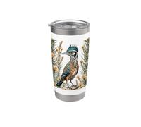 Gran Roadrunner rodeado de flor de yuca Nuevo México 3 Vaso térmico de acero inoxidable de doble pared