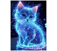 Gran rompecabezas para adultos, 1000 piezas, diseño de gato azul brillante, rompecabezas desafiante de madera, regalo para amigos, familia, decoración del hogar