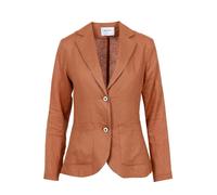 Gran Sasso- Chaqueta de Lino Cruzada Sencilla- Jackets- Mujer- Marrón- L- Chaqueta de Lino Cruzada Sencilla