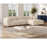 Gran sofá rinconera derecha de pana beige POGNI de Maison Céphy