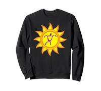 Gran sol amarillo con arte rupestre Yoga Sudadera