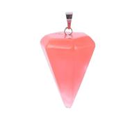 Gran tamaño Reiki péndulo piedra natural amuleto curación cristal colgante meditación péndulos hexagonales para hombres mujeres-D215