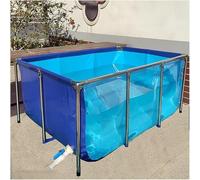 Gran Tanque Exterior para Peces con válvula de Drenaje, Estanque de Lona para Peces. Gran Estanque de Acuario Independiente para Interiores con Revestimiento de Lona de PVC Flexible y estruc