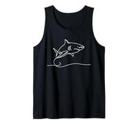 Gran Tiburón Blanco Arte Lineal Marino Camiseta sin Mangas