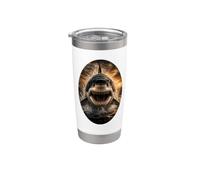 Gran tiburón blanco fauna arte majestuoso océano depredador Vaso térmico de acero inoxidable de doble pared