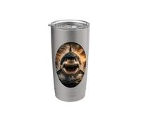 Gran tiburón blanco fauna arte majestuoso océano depredador Vaso térmico de acero inoxidable de doble pared