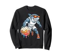 Gran Tiburón Blanco Goteando Helado Baloncesto Sudadera