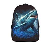 gran tiburón blanco impreso en 3d mochilas con 2 compartimentos con bolsillos grandes ataque informal grande mochila alta capacidad mochilas ligeras-16，hombre mujer para fiestas escolares