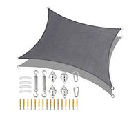Gran Vela de Sombra Solar 3x5m 4x6m Rectangular Toldo de protección Solar Pesada Bloque UV Bloque de Canopy Resistente al Agua con Kit de Sol con Kit de fijación para Patio de jardín al Aire Libre