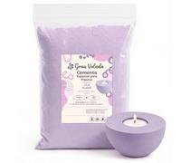 Gran Velada - Cemento Lila Suave para Manualidades 1 Kg | Cemento Preparado en Polvo para Figuras Decorativas | Velas, Maceteros y Bandejas DIY | Moldes de Silicona | Acabado Mineral Mate Primaveral