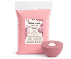 Gran Velada - Cemento Rosa Oscuro para Manualidades 1 Kg | Cemento Preparado en Polvo para Figuras Decorativas | Velas, Maceteros y Bandejas DIY | Moldes de Silicona | Acabado Mineral Mate Elegante