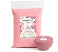 Gran Velada - Cemento Rosa Oscuro para Manualidades 5 Kg | Cemento Preparado en Polvo para Figuras Decorativas | Velas, Maceteros y Bandejas DIY | Moldes de Silicona | Acabado Mineral Mate Elegante