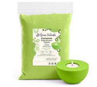 Gran Velada - Cemento Verde Manzana para Manualidades 1 Kg | Cemento Preparado en Polvo para Figuras Decorativas | Velas, Maceteros y Bandejas DIY | Moldes de Silicona | Acabado Mineral Mate Fresco