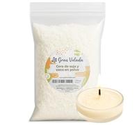Gran Velada - Cera de Soja y Coco en Polvo 1 kg | Natural y Vegana | Para Velas en Vaso y Ambientadores | Alta Capacidad Aromática (hasta 8%)