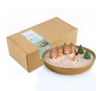 GRAN VELADA - Kit para hacer Vela Perlada de Navidad | Set para hacer Vela de Pueblo Navideño | Incluye Cera, Moldes, Resina al Agua, Pigmentos, Esencia, Mechas e Instrucciones Paso a Paso