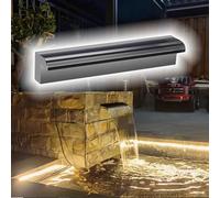 Gran vertedero de cascada para estanques al aire libre, kit de fuente de descenso transparente de 68 pulgadas con conector de PVC, resistente y fácil de limpiar, ideal para rocallas de patio trasero y