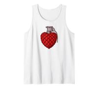 Granada de corazón - Funny Danger Love Granada en Forma de corazón Camiseta sin Mangas