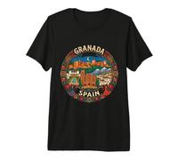 Granada España Viaje Souvenir Ciudad Monumento Turístico Regalo Camiseta Premium