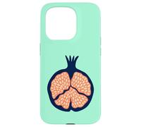 Granada Retro Plump Fruta Tropical - Naranja Azul Oscuro Carcasa para iPhone 15 Pro