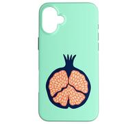 Granada Retro Plump Fruta Tropical - Naranja Azul Oscuro Carcasa para iPhone 16 Plus