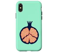 Granada Retro Plump Fruta Tropical - Naranja Azul Oscuro Carcasa para iPhone X/XS