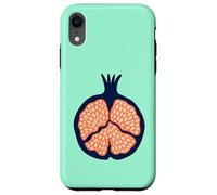 Granada Retro Plump Fruta Tropical - Naranja Azul Oscuro Carcasa para iPhone XR
