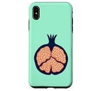 Granada Retro Plump Fruta Tropical - Naranja Azul Oscuro Carcasa para iPhone XS MAX