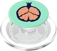Granada Retro Plump Fruta Tropical - Naranja Azul Oscuro PopSockets PopGrip para MagSafe