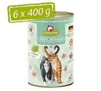 GranataPet Delicatessen Salvaje y Atún Comida Húmeda para Gatos, Comida para Gatos para Gourmets, Alimento sin Cereales y sin Azúcares Aditivos, 6 x 400 g