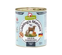 GranataPet Liebling's Mahlzeit Kalb & Kaninchen, alimento húmedo para Perros, Comida para Perros sin Cereales y sin azúcares, alimento Completo, 6 x 800 g