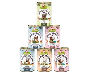 GranataPet Liebling's Mahlzeit Pack 3 de Prueba de alimento húmedo para Perros, alimento Completo sin Cereales, con Alto Contenido de Carne, con aceites valiosos, 6 x 400 g
