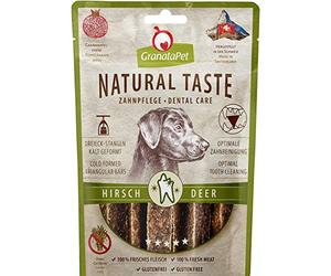GranataPet Natural Taste Noble Snack Hirsch Zahnpflege, Hundeleckerli ohne Getreide & ohne Zuckerzufügen Rohnung für ententweich, schmackhafter Hundesnack, 70 g