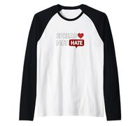 Granate Rojo Borgoña Color Love Not Hate Burdeos Gráfico Camiseta Manga Raglan