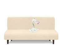 Granbest Funda de futón Impermeable sin Brazos, protección de futón de Alta Elasticidad para sofá Cama Plegable Antideslizante sin reposabrazos (Beige)