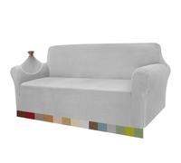 Granbest Funda de sofá de alta elasticidad, moderna funda de sofá de jacquard elástica para salón, protector para perros y mascotas, 3 plazas, gris plateado